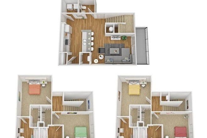 3 Story Floorplan - COPPER SOCIAL GIRLS: SUMMER RELET (MID MAY–JULY) Townhome