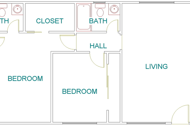 Apartment Floorplan - Top Floor * Newly Renovated * June 2026 Rent Free * Pool Apartments