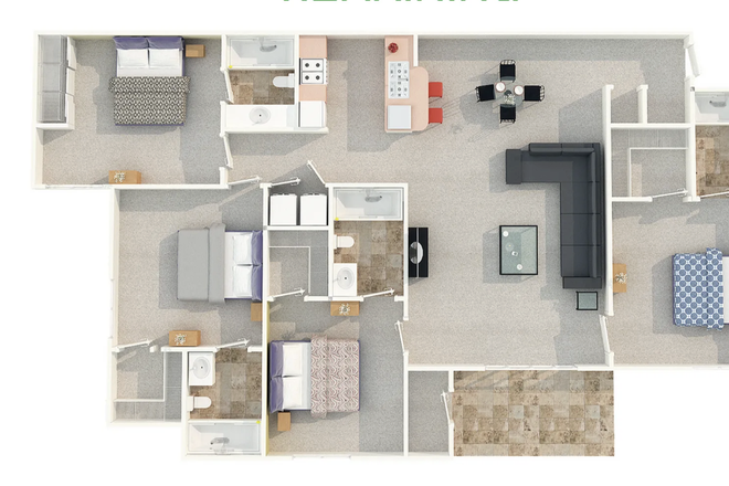 Apartment layout - Village Green Student Living