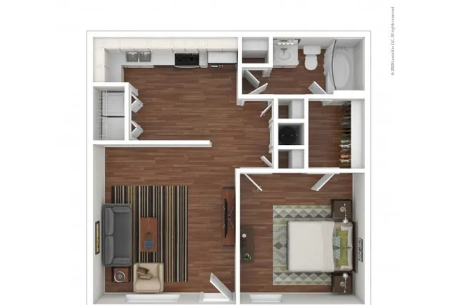 Floor plan - Lease Takeover – Furnished 1BR/1BA Condo at Vie – $1,429