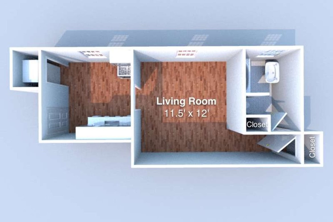 Layout - Spring Sublease- Studio Apartment