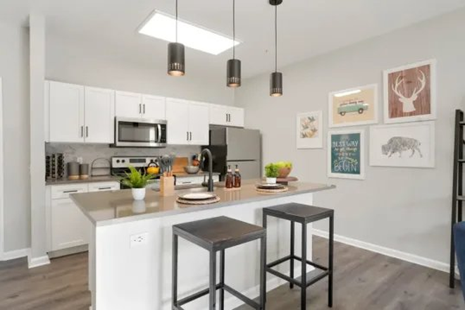 full kitchen, island, stove, microwave, fridge, stools included - The Province 3 bed 3 bath right by business building full kitchen, gym included