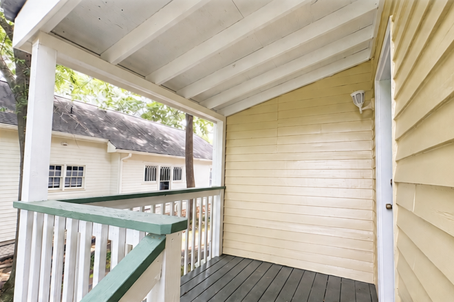 Private patio / entrance - Bright 1BR in Historic Candler Park Duplex | Private Porch | In-Unit Laundry | Available Now