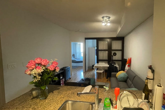 View of living room from kitchen. - 2 Cozy, Furnished Bedrooms in the Annex - 5 minutes from Robarts