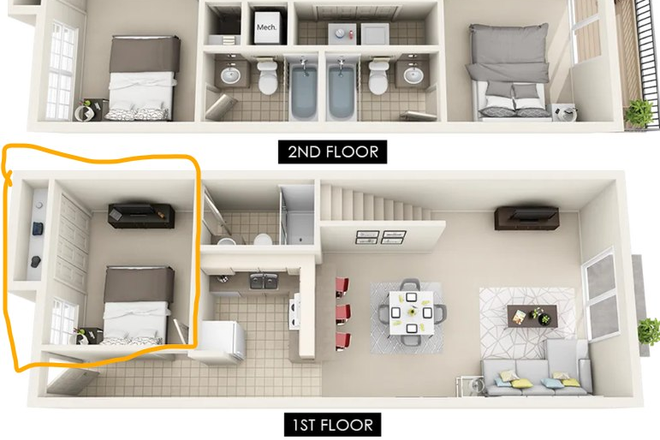 Floor plan - Cozy Private Room in a Quiet Apartment