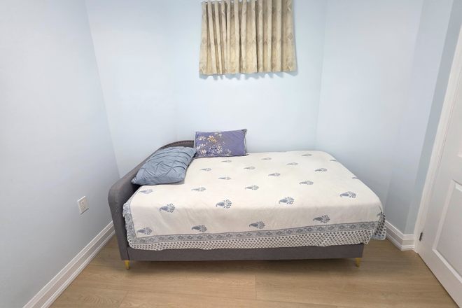 Bedroom - Private Furnished Room for Rent in a Newly Renovated Basement