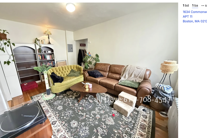 living room - Large Private Room Near BU – $1,500 | Shareable for 2 | Bright Common Space
