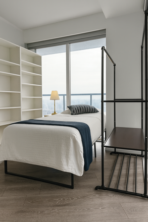 Bedroom - Private rooms in a co-living condo unit at Wellesley St. E, Toronto