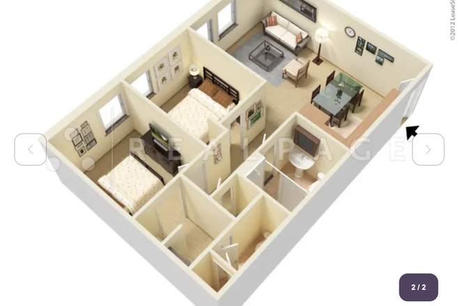 Floor plan, sublet room is on left side of plan (see attached 0.5 bath) - Yugo West Lafayette River Market