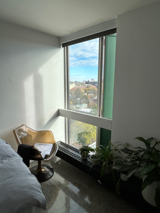 Bedroom view - Sunny One-Bedroom with Great Views in High-Rise Building