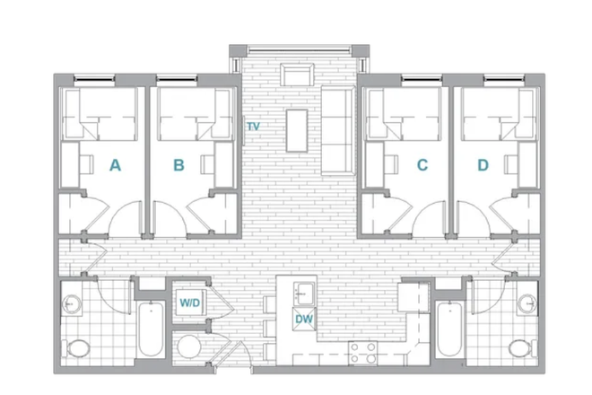 4BR/2BA Aerial 4 Bed / 2 Bath - Landmark Apartment