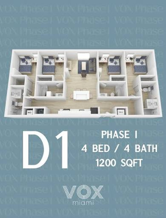 Layout - Spring Sublet — Private Room & Bath at VOX Miami