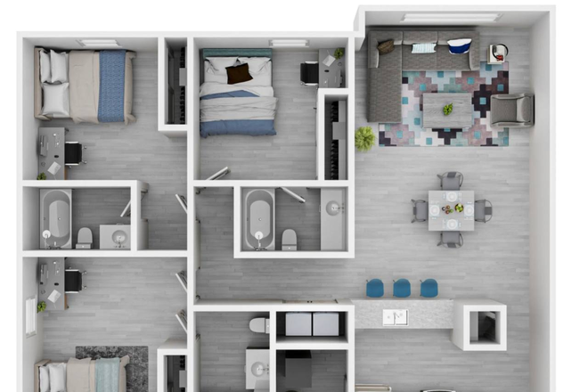 3 beds, 3 bathrooms, kitchen, living room - Northgate Lakes