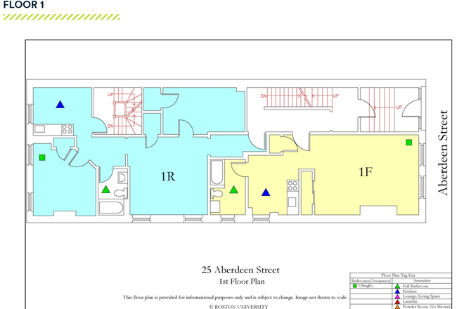 Floor layout (1R) - 2 Bedroom Student Housing Near BU Campus and Fenway