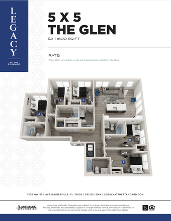 Apartment Unit Layout - Spring/Summer 2027 Sublease - Legacy at The Standard | 5x5 Private Bath | 5-Min to UF | Furnished