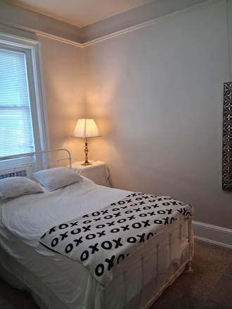 The bedroom. - 1 BDR Effeciencey Apt, in the historic Chesterfield building, 1 block from everything