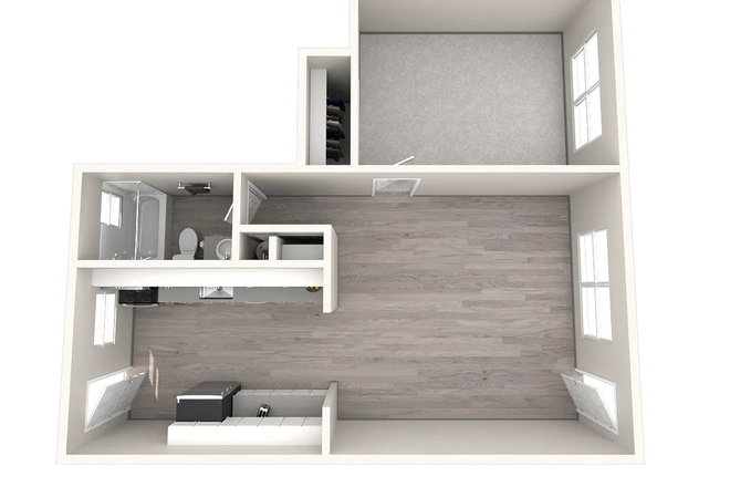 1 bedroom x 2 person apartment - The Den Hunting Lodge Student Living