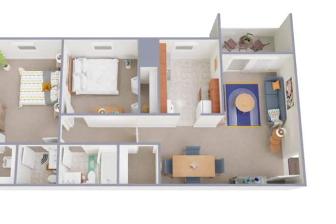 Bedroom across the hall from full bathroom - Foxridge Apartments