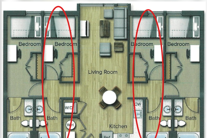 Floorplan/Rooms Available! - 4x4 Terrapin Row Apartment (2 rooms available)