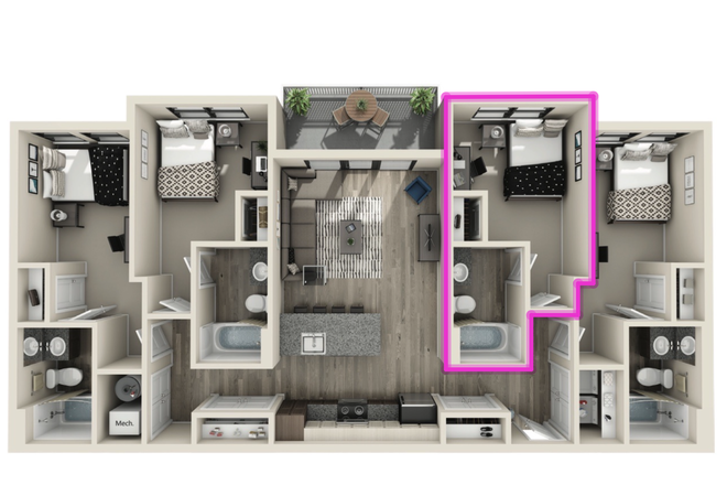 Floorplan, unit-C - The Standard at Raleigh
