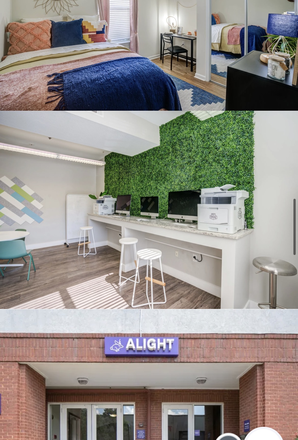 Bedroom, Printing room & Outside view - Alight Birmingham Apartments