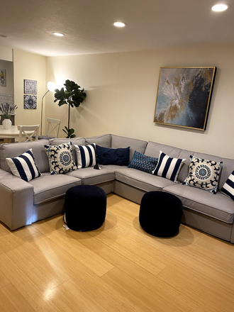 Living room - Beautiful, Modern Condo steps from Park and Trails