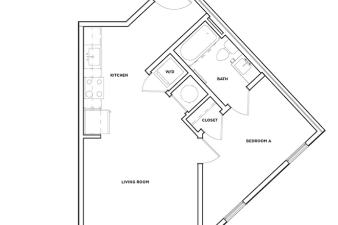 A9 Floorplan, 574 sq.ft., 1x1 - The Mark Knoxville