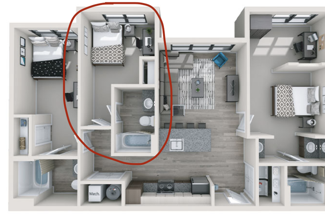 Floor Plan - Urgent Spring Sublease at the Standard Raleigh