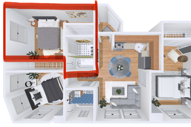 Floorplan of Unit - East Lakeview Sublet!