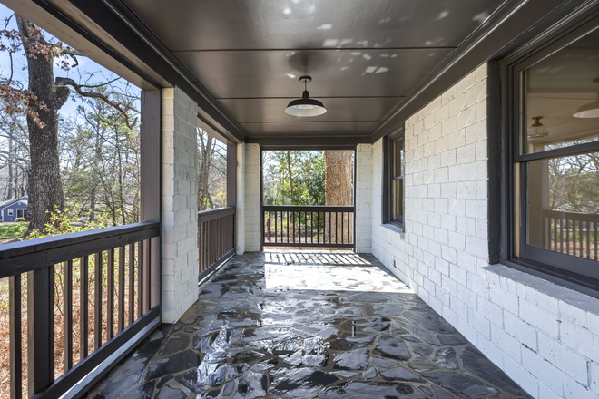 This duplex unit has two amazing outdoor porches, one covered front porch with stone floors - Renovated 2BR Duplex Rental in Decatur, walkable to Whole Foods!