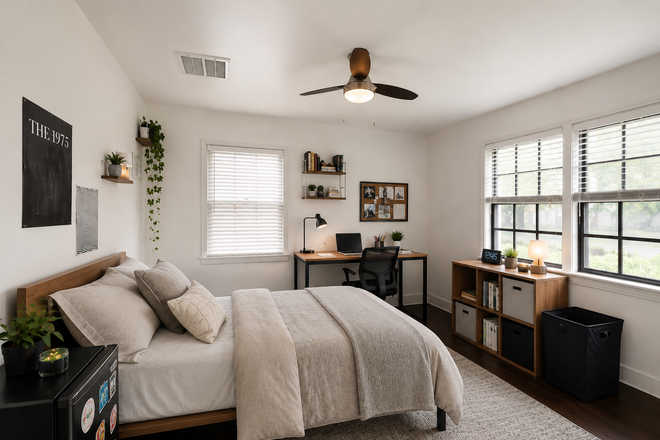 Bedroom - Room for rent just minutes walk from UoH and TSU. 10 min drive to Rice University.