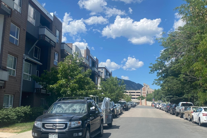 This is the view of the Engineering Center on campus, taken from outside the condo. - Starting week of Jan 2026