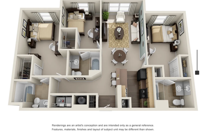 Floorplan (Premium suite is the room on right) - Campus Crossings Briarcliff Apartments
