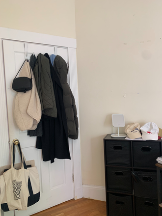 Door with a hanger. Cubicles with a mirror for storage. - 5 bedroom 2 bathroom apartment