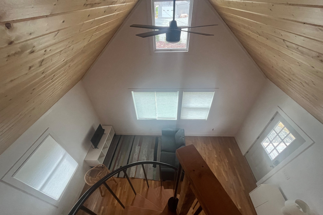 looking down from loft bedroom - Furnished One Bedroom Loft Apartment 1 Mile from Appalachian State University $1700 ALL INCLUSIVE