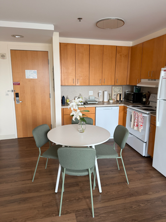 Kitchen and dining table - One Western Ave 1-Bed, Furnished and Close to Campus