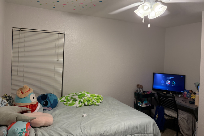 Please excuse the mess, this is the bed and the desk. - Apartment