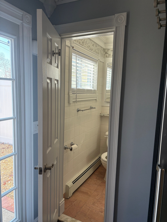 Bathroom entry door - 1 Bed 1 Bath Apartment with street parking and large private backyard