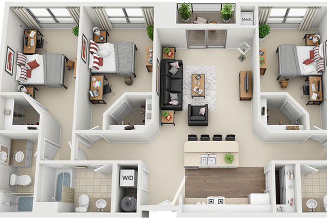 middle room and bathroom on the left - The Province Boulder