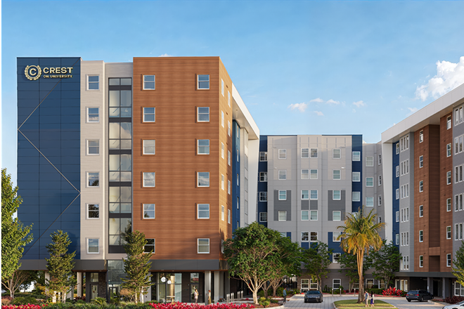 Building - Crest on University Apartments