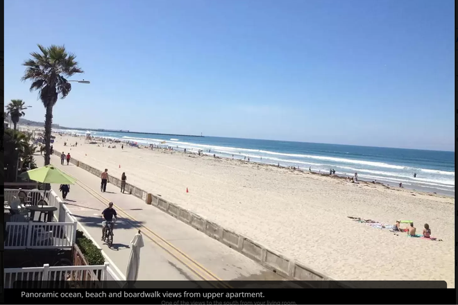 Panoramic views from right above beach! - Beautiful Ocean Front 3 Bedroom/2 Full Bath Condo in Mission Beach