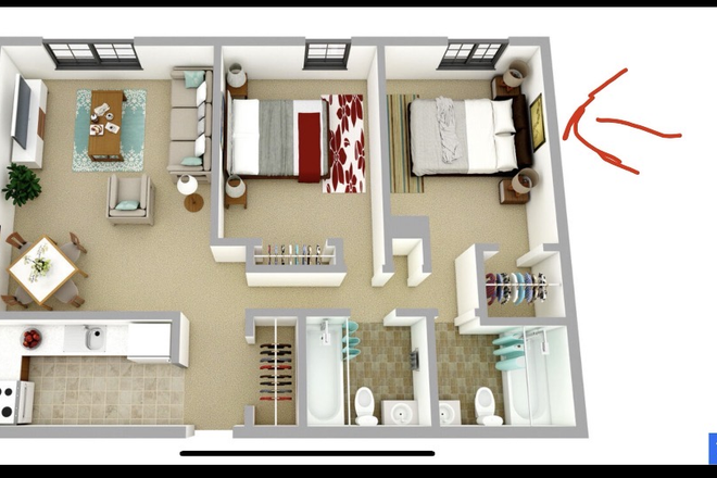Bedroom - 1bed and 1 bath (furnished) available at Harbor Point On The Bay