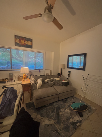 Image of living room. Ceiling fan helps with heat tremendously. - Summer sublet on the Hill Duplex