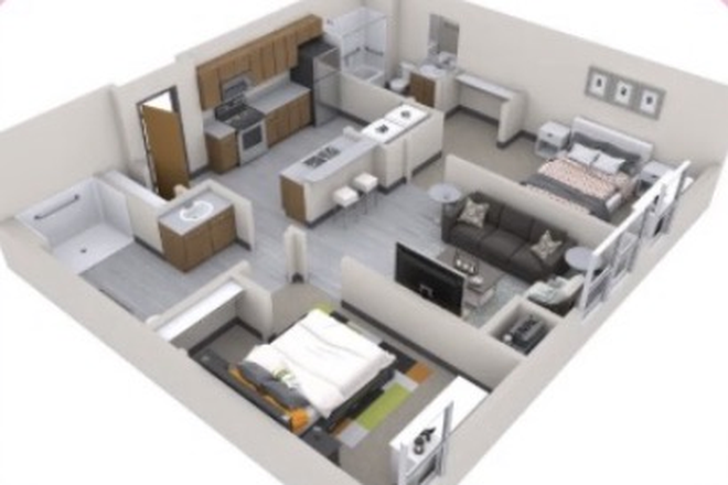 this is the floor plan on the website, text me for pictures of the apartment! - Trowbridge Lofts