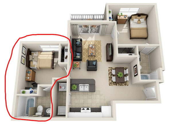 Apartment Plan - Lease Takeover – Campus Crossings Raleigh | $925/mo | 2x2 Private Bed & Bath