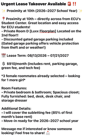 Lease Description! - Proximity at 10th