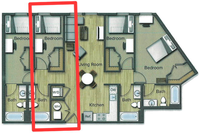 Bedroom B - Terrapin Row Apartments