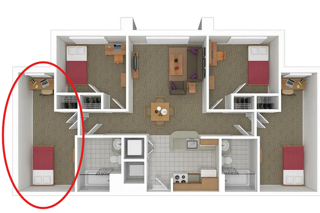Leftmost bedroom - Bedroom in South Campus Commons #4 4BR 2B