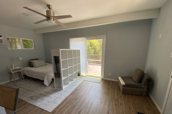 Floor plan - Large studio close to campus with private patio - includes all utilities. Apartments