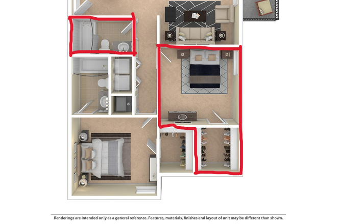 sublet the circled one - Salem Courthouse Apartment (Sublet 1BR/1BA in 2BR/2BA)